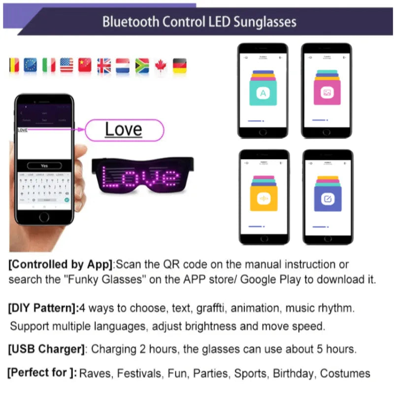 LED Screen Glasses
